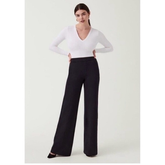 Spanx Wide Leg Ponte Perfect Black Pants - Picture 2 of 13